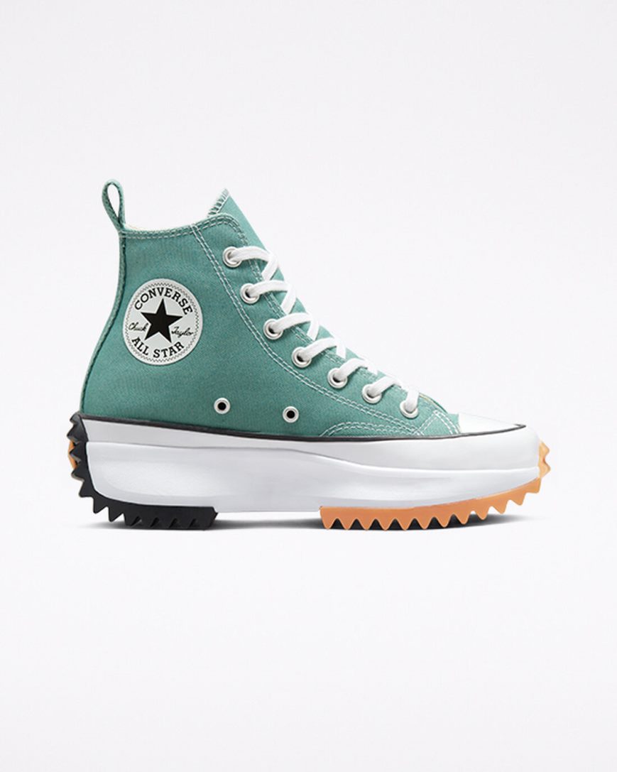 Topanky Na Platforme Converse Run Star Hike Vysoke Damske Zelene Čierne Biele | SK IXD11E0